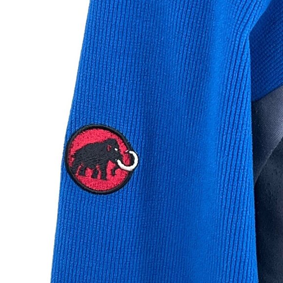 Mammut Full Zip Jacket Sweater Blue XL thumbholes gorpcore sweatshirt mock neck - Picture 4 of 14